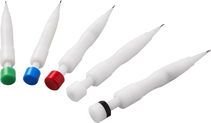 Stylos implanteurs de Choi, technique DHI (type d’instrument utilisé, visuel Incuram)